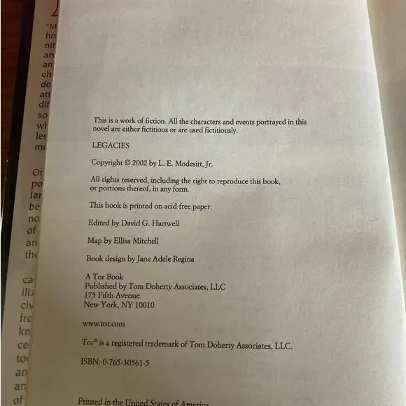 Legacies by L.E. Modesitt, Jr. | 2002 | Vintage Fantasy Book - Picture 4 of 5